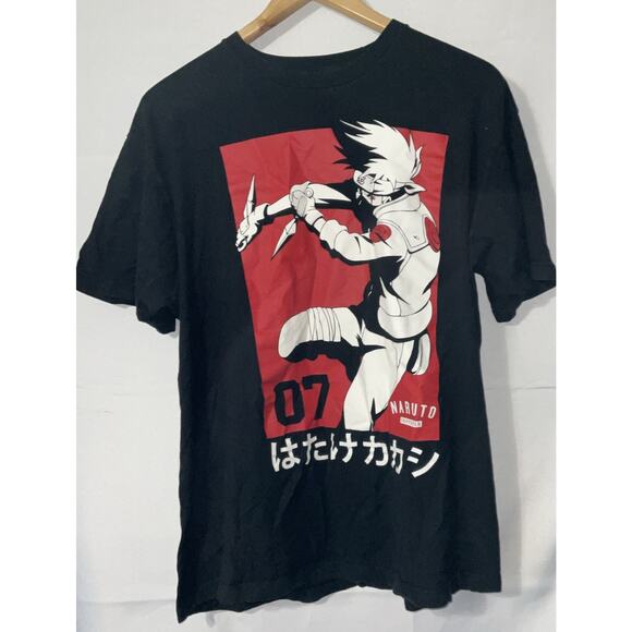 Naruto Shippuden Collection T-Shirt Sz XL 46/48 Black and Red Kakashi - Picture 1 of 6